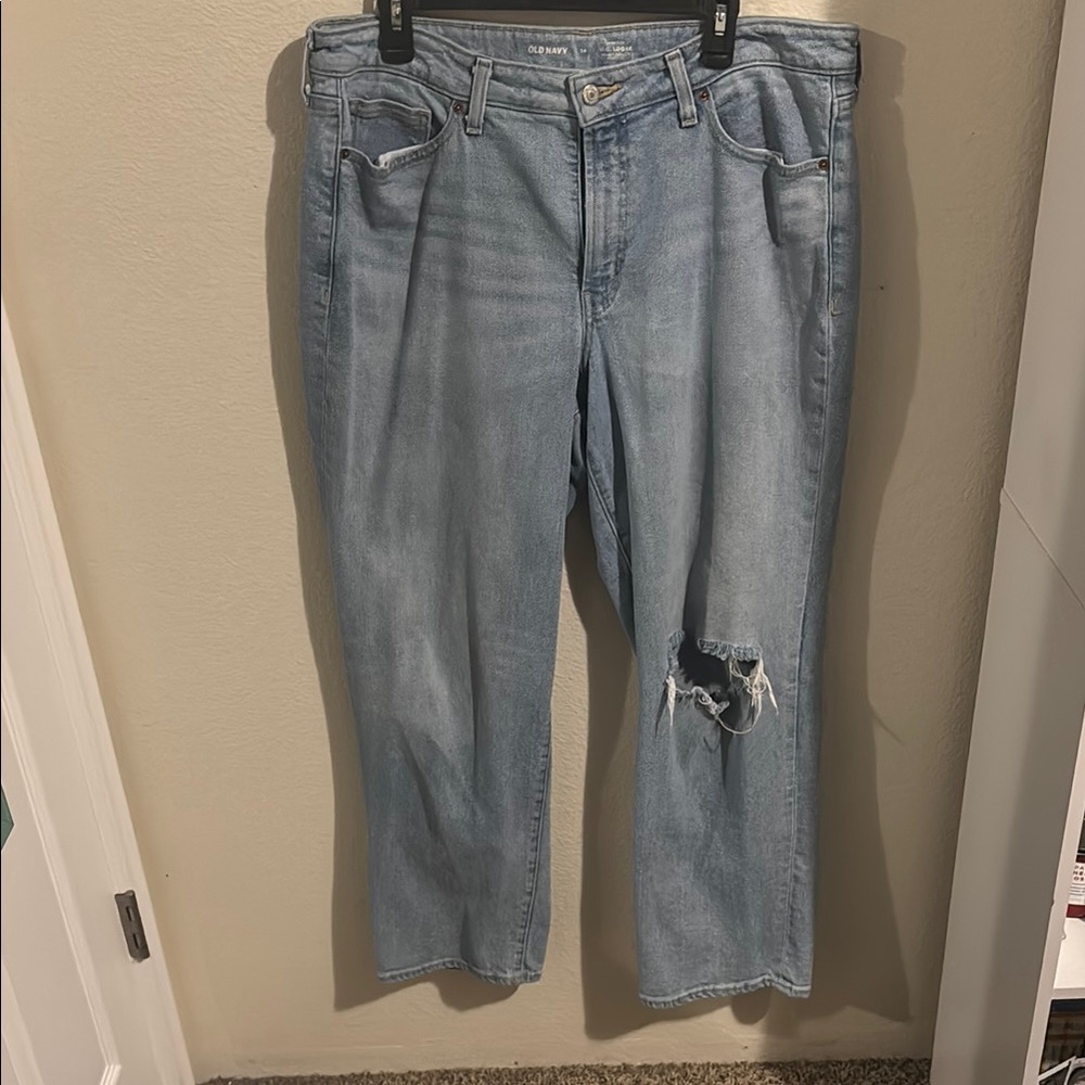Old Navy Blue Straight Leg Jeans with Relaxed Fit